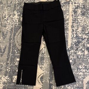 Rafaella Black Casual Bottoms with Zipper Detail